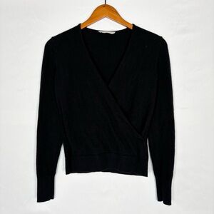 Everlane Cashmere Wrap Sweater Black Size S Cozy Soft